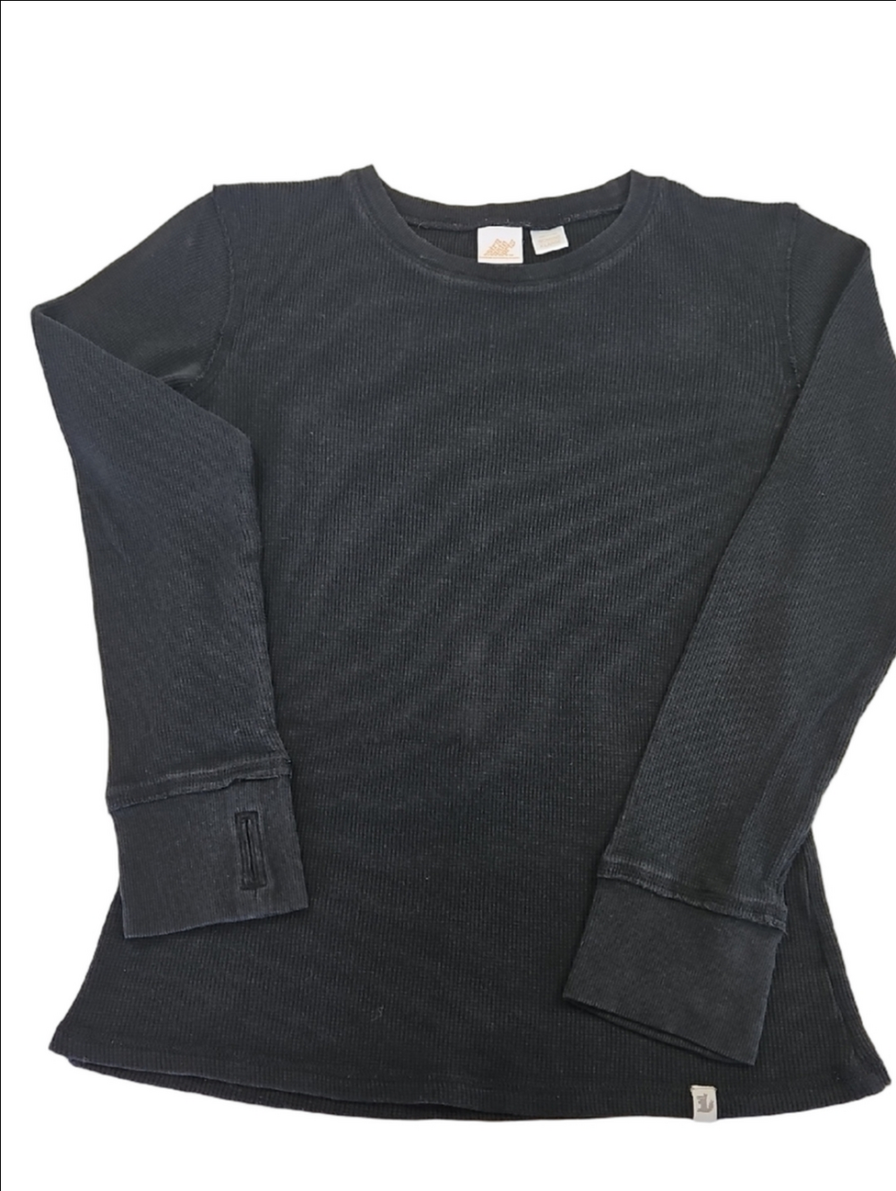 Eastern Mountain Sports Black Ribbed Crewneck Women's Thermal Top Size XL
